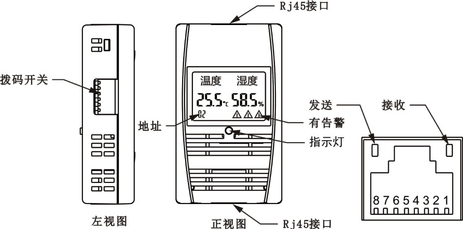 SPD-HT485_D机架温湿度传感器，机架温湿度传感器